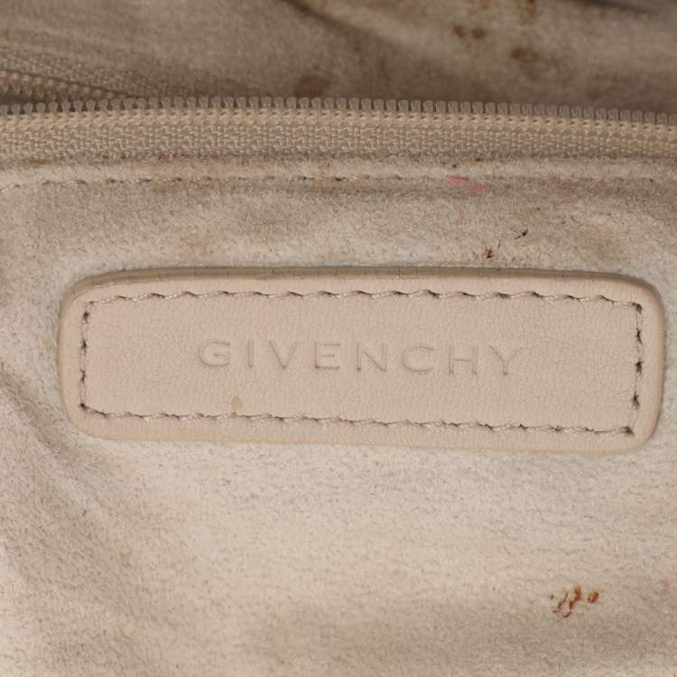 Pre Owned Givenchy Beige Monogram Leather Hobo