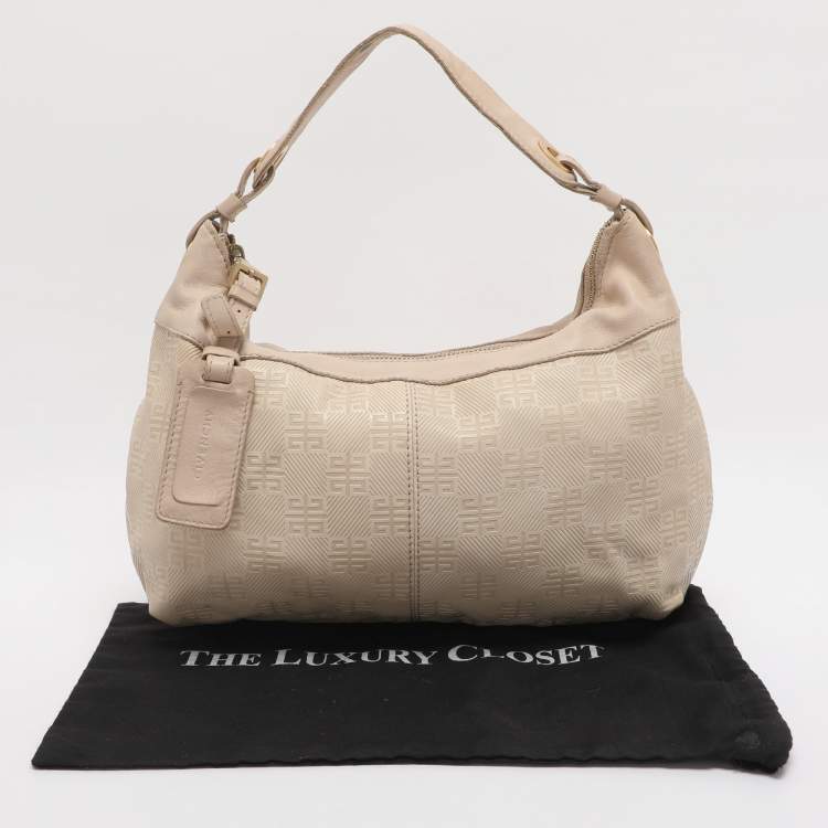 Pre Owned Givenchy Beige Monogram Leather Hobo