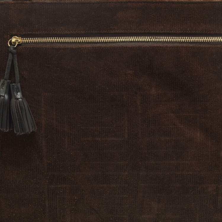 Pre Owned Givenchy Brown/Black Monogram Corduroy and Fabric Reversible Tote