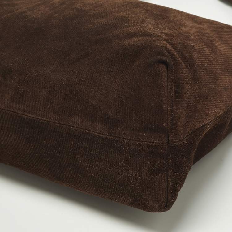 Pre Owned Givenchy Brown/Black Monogram Corduroy and Fabric Reversible Tote