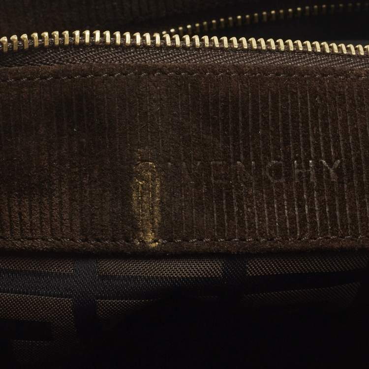 Pre Owned Givenchy Brown/Black Monogram Corduroy and Fabric Reversible Tote