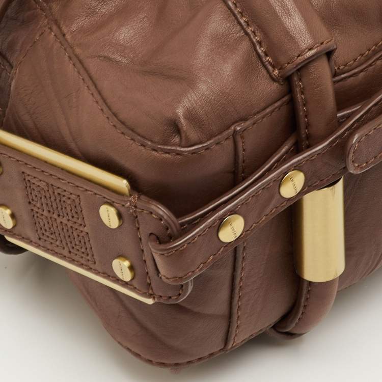 Pre Owned Givenchy Small Brown Leather Lucrezia Zip Boston Bag