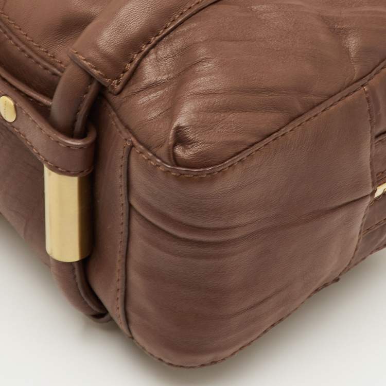 Pre Owned Givenchy Small Brown Leather Lucrezia Zip Boston Bag