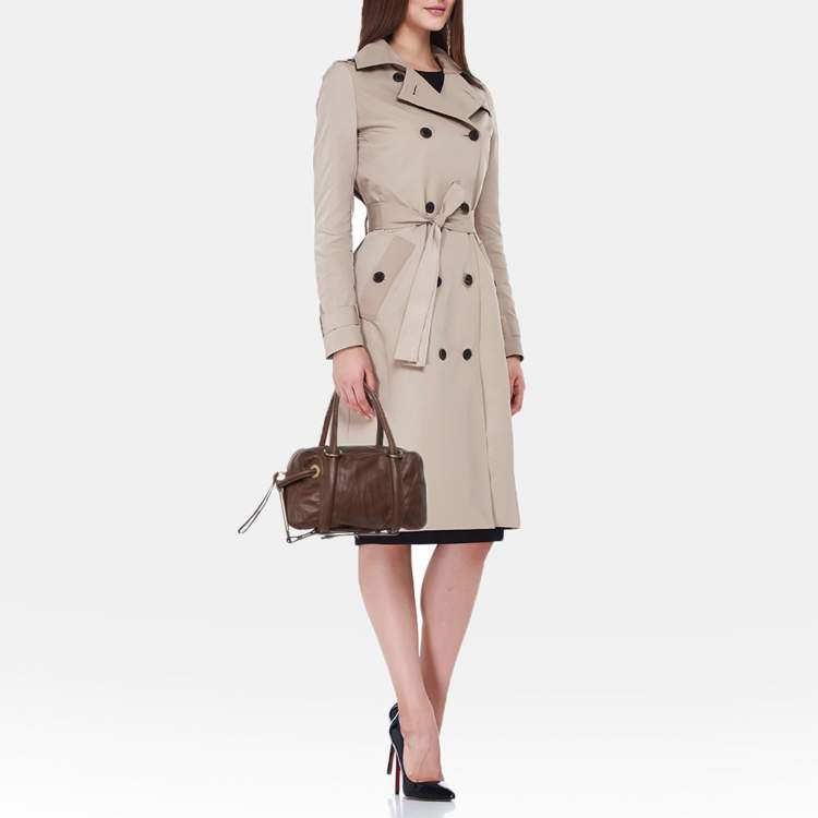 Pre Owned Givenchy Small Brown Leather Lucrezia Zip Boston Bag