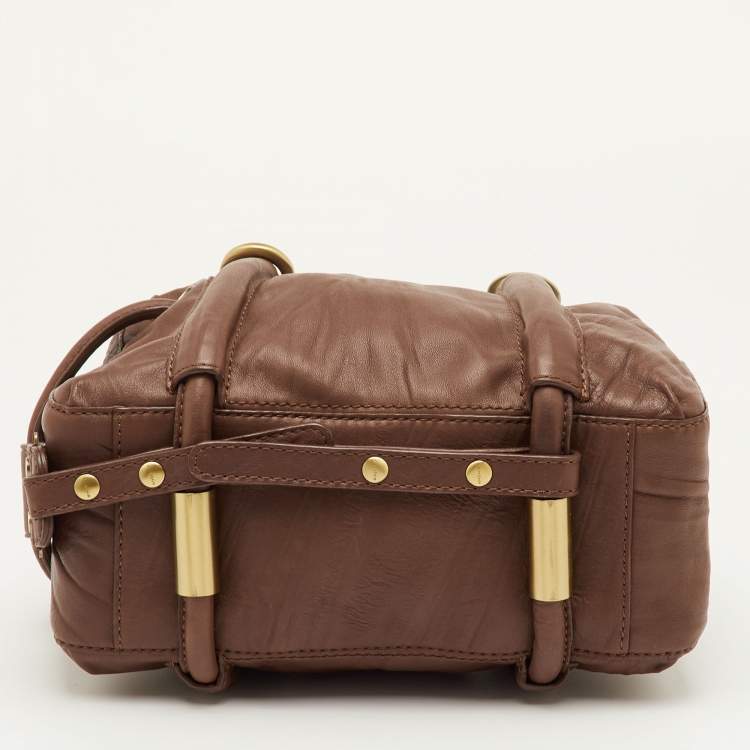 Pre Owned Givenchy Small Brown Leather Lucrezia Zip Boston Bag