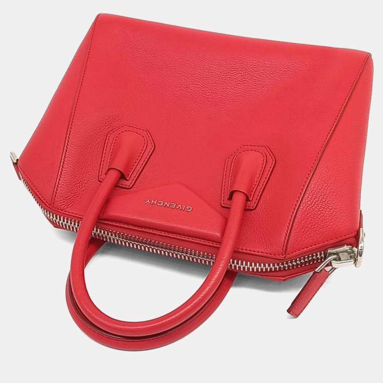 Pre Owned Givenchy Red Leather Antigona Small