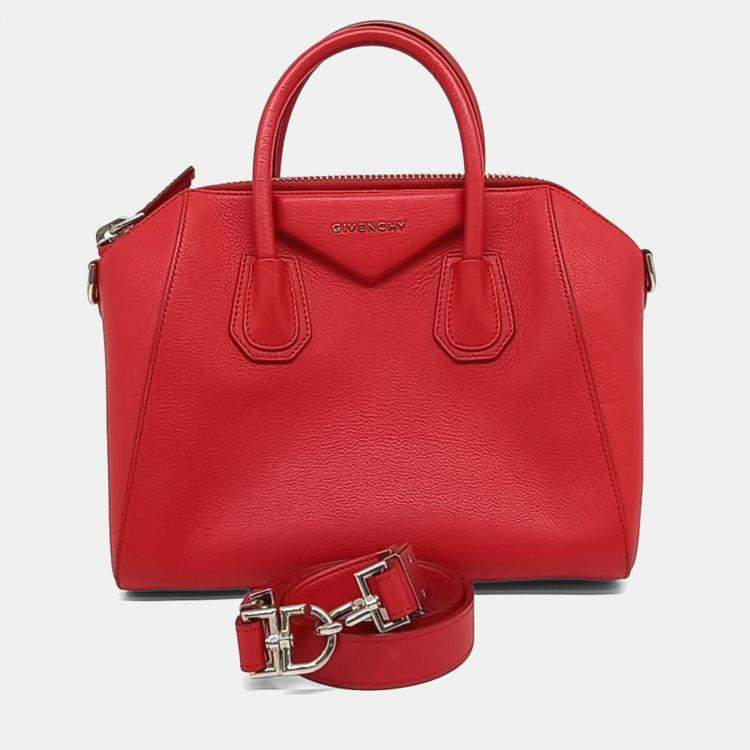 Pre Owned Givenchy Red Leather Antigona Small