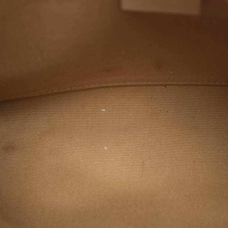 Pre Owned Givenchy Logo Embroidered Off White Canvas Wristlet Clutch