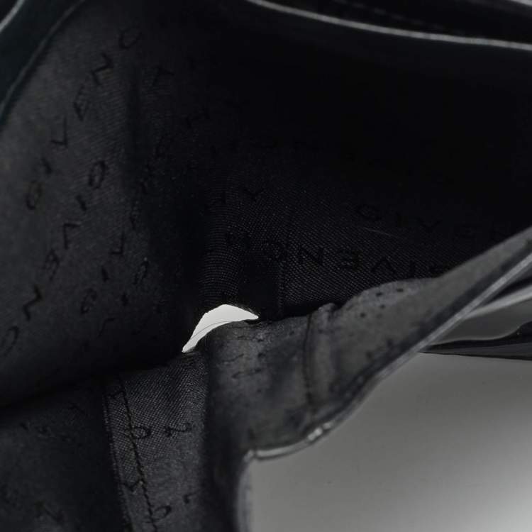 Pre Owned Givenchy Black Monogram Leather Compact Wallet