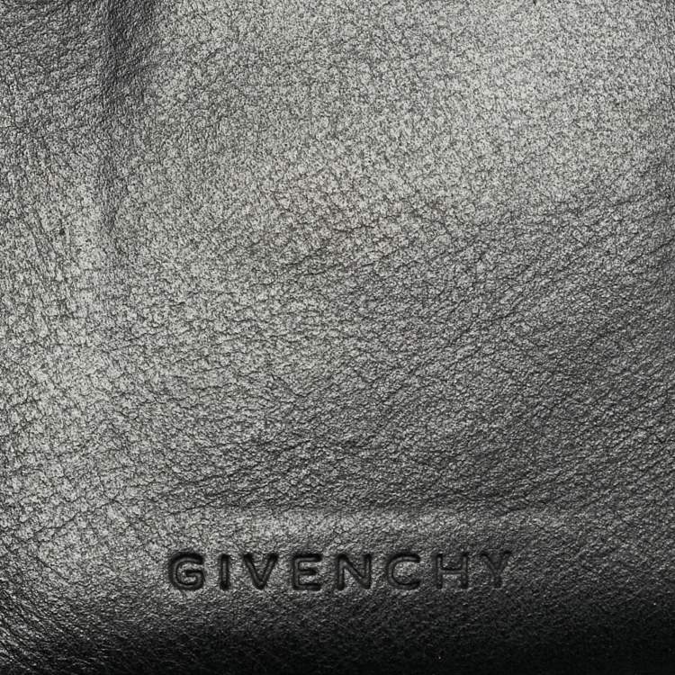 Pre Owned Givenchy Black Monogram Leather Compact Wallet