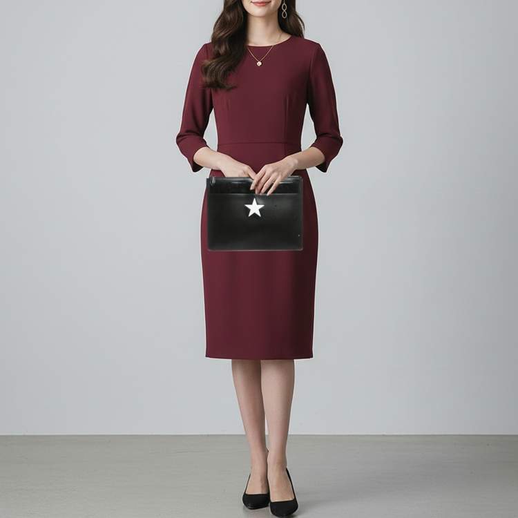 مملوكة مسبقًا Givenchy Star Print Black Patent and Leather Clutch