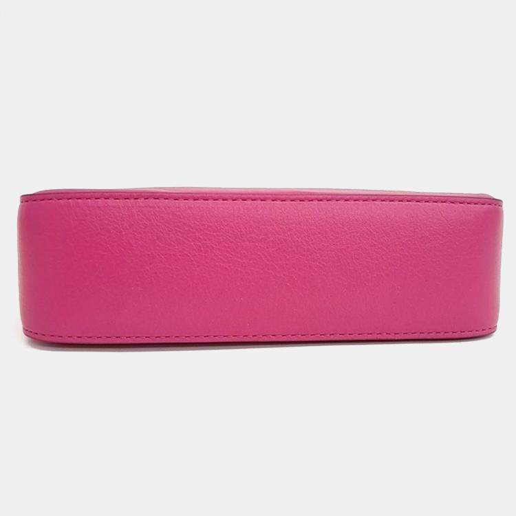 Pre Owned Givenchy Pink Leather Moon Cutout Mini Hobo Bag