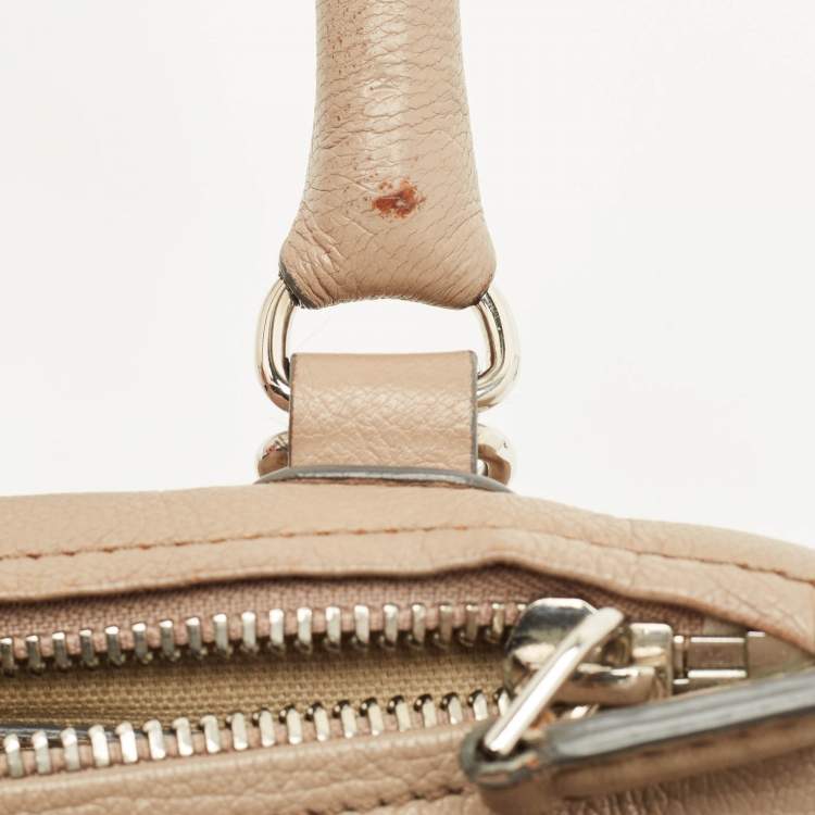 Pre Owned Givenchy Pandora Box Medium Beige Leather Crossbody Bag