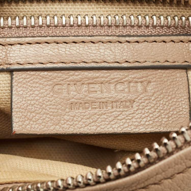 Pre Owned Givenchy Pandora Box Medium Beige Leather Crossbody Bag