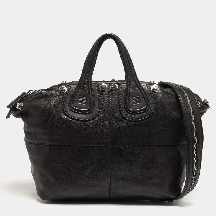 Pre Owned Givenchy Nightingale Embellished Medium Black Leather Bag