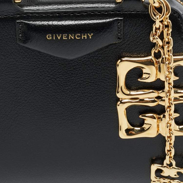 Pre Owned Givenchy Antigona Cube Nano Black Leather Top Handle Bag