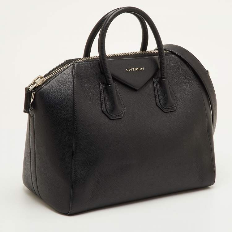 Pre Owned Givenchy Antigona Medium Black Leather Satchel