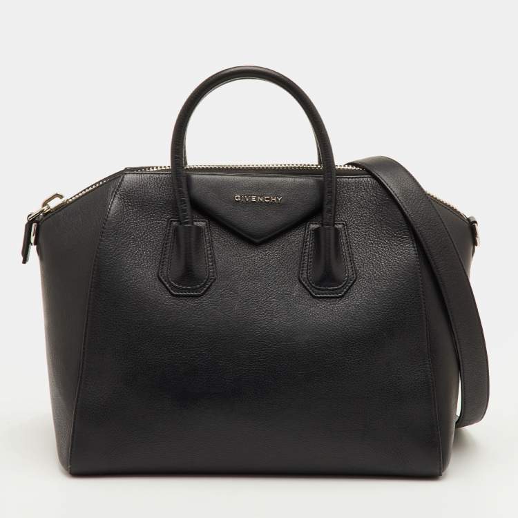 Pre Owned Givenchy Antigona Medium Black Leather Satchel