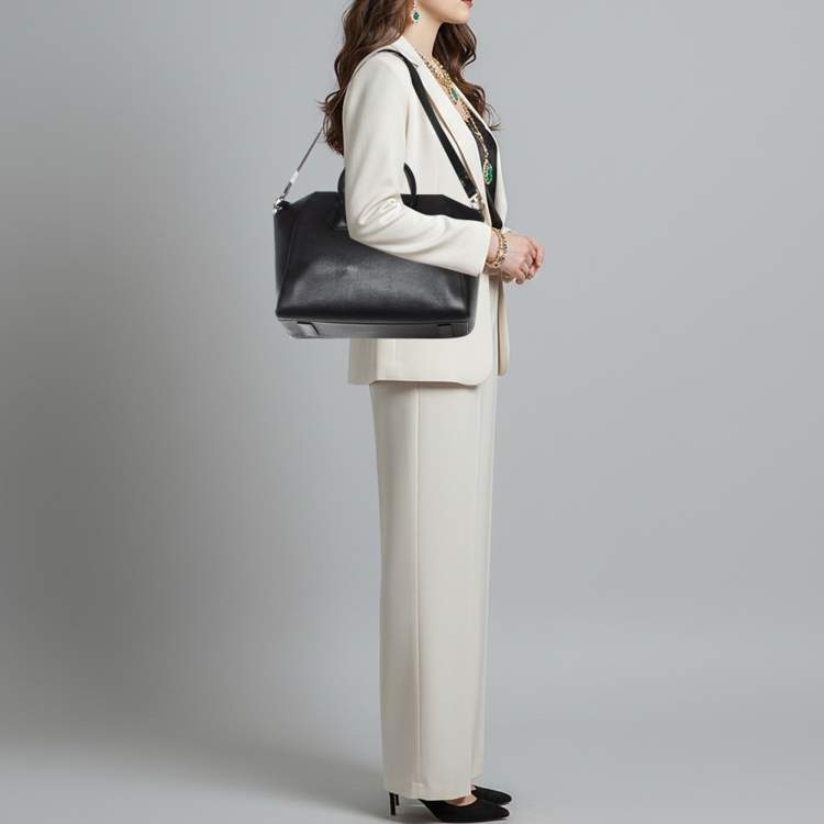 Pre Owned Givenchy Antigona Medium Black Leather Satchel