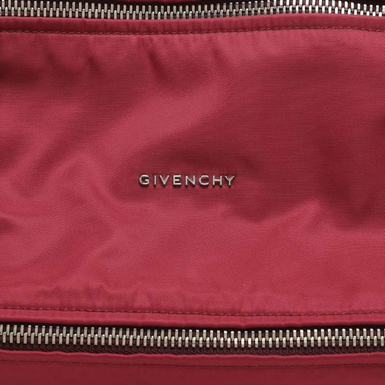 Pre Owned Givenchy Pandora Medium Burgundy Nylon Box Shoulder Bag