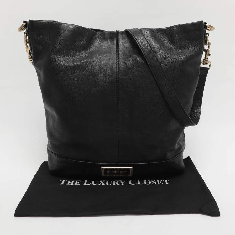 Pre Owned Givenchy Black Leather Hobo