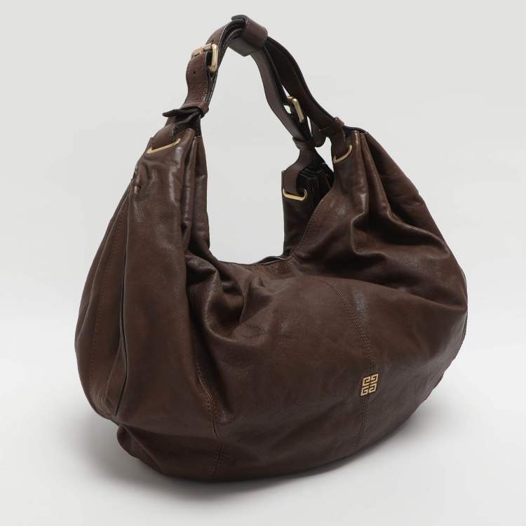 Pre Owned Givenchy Brown Leather Hobo