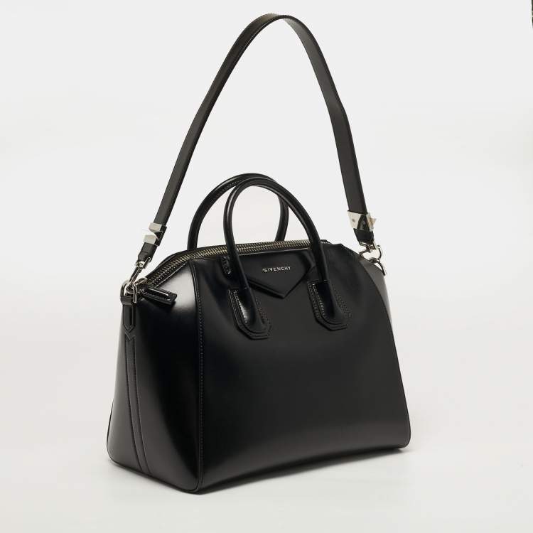 Pre Owned Givenchy Antigona Medium Black Leather Satchel