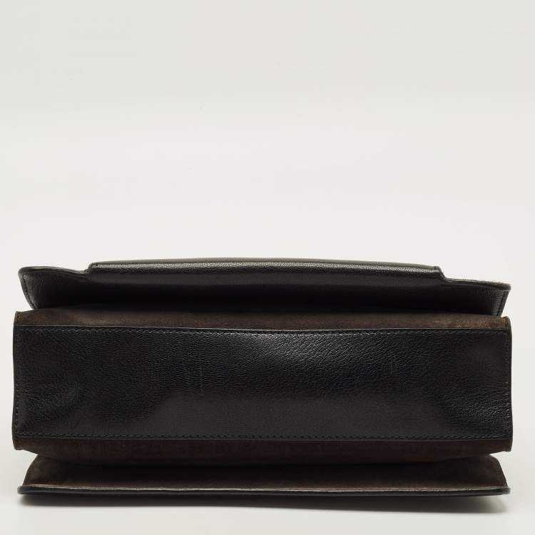 مملوكة مسبقًا Givenchy GV3 Medium Black/Dark Beige Leather and Suede Shoulder Bag