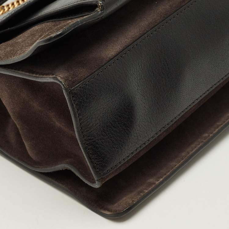 مملوكة مسبقًا Givenchy GV3 Medium Black/Dark Beige Leather and Suede Shoulder Bag