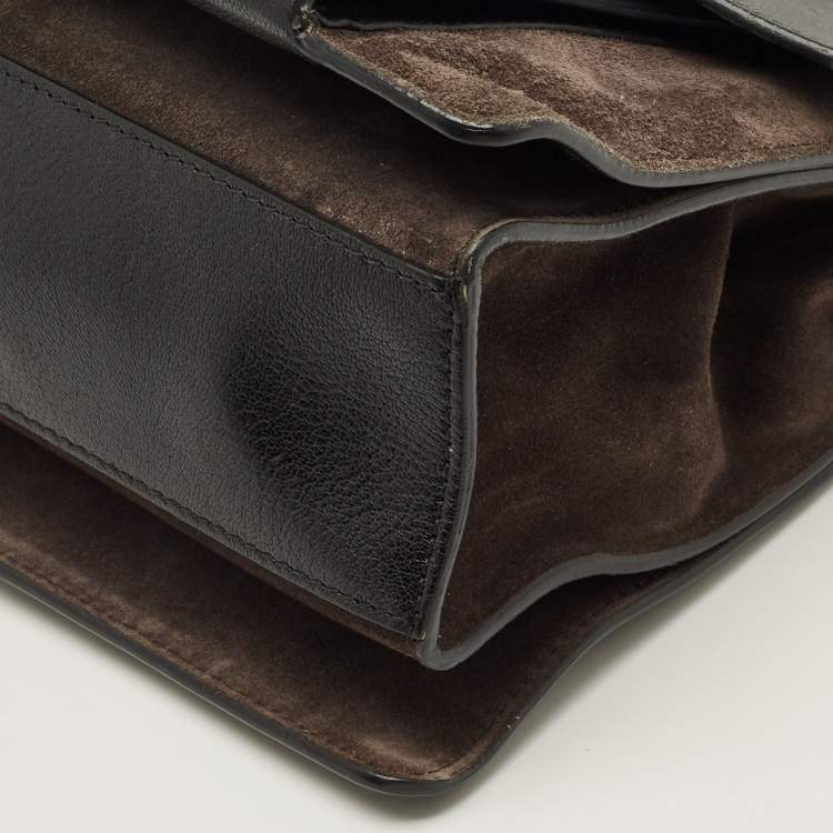 مملوكة مسبقًا Givenchy GV3 Medium Black/Dark Beige Leather and Suede Shoulder Bag