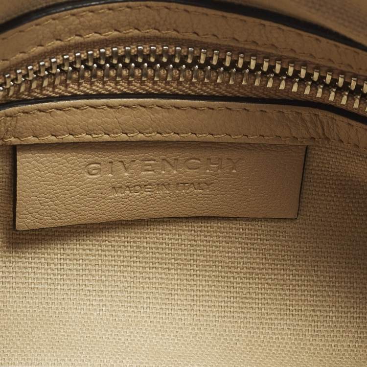 Pre Owned Givenchy Pandora Mini Beige Leather Shoulder Bag