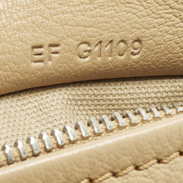 Pre Owned Givenchy Pandora Mini Beige Leather Shoulder Bag