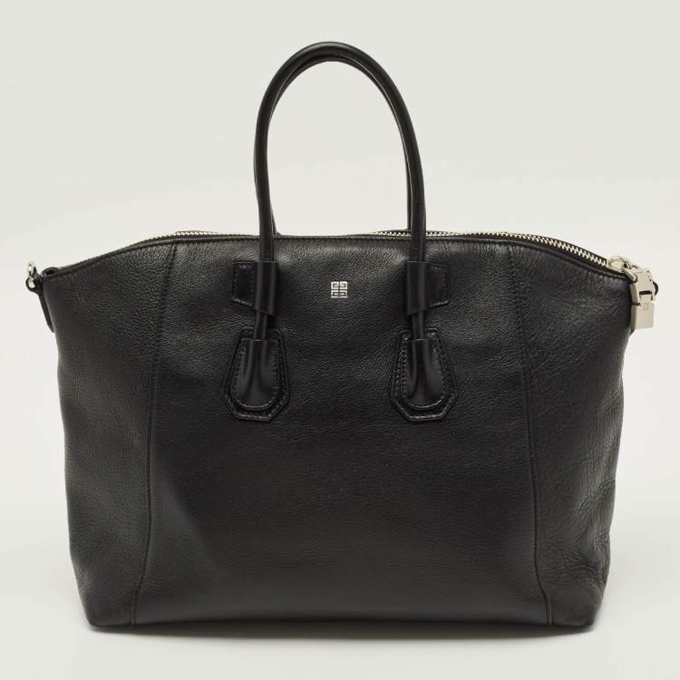 Pre Owned Givenchy Antigona Sport Small Black Leather Satchel