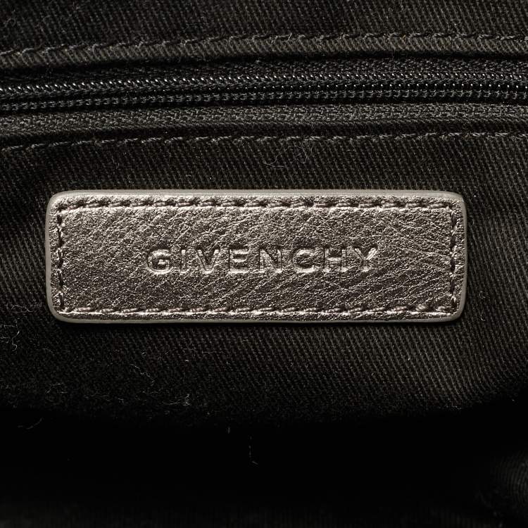 مملوكة مسبقًا Givenchy Metallic Dark Grey Leather Zip Duffle Bag
