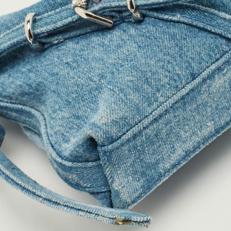 Pre Owned Givenchy Moyou Mini Light Blue Denim Hobo