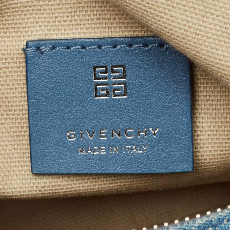Pre Owned Givenchy Moyou Mini Light Blue Denim Hobo