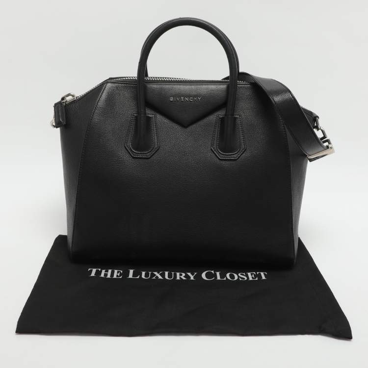 Pre Owned Givenchy Antigona Medium Black Leather Satchel