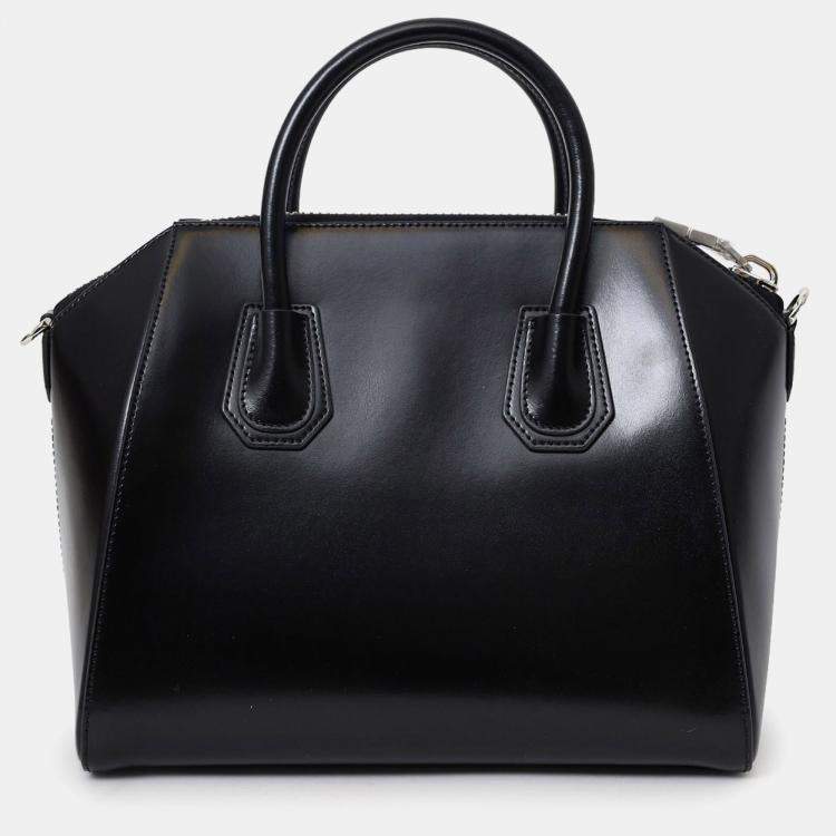 Pre Owned Givenchy Black Leather Small Antigona Top Handle With Strap