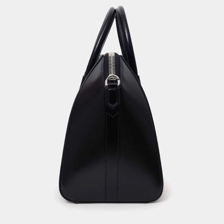 Pre Owned Givenchy Black Leather Small Antigona Top Handle With Strap