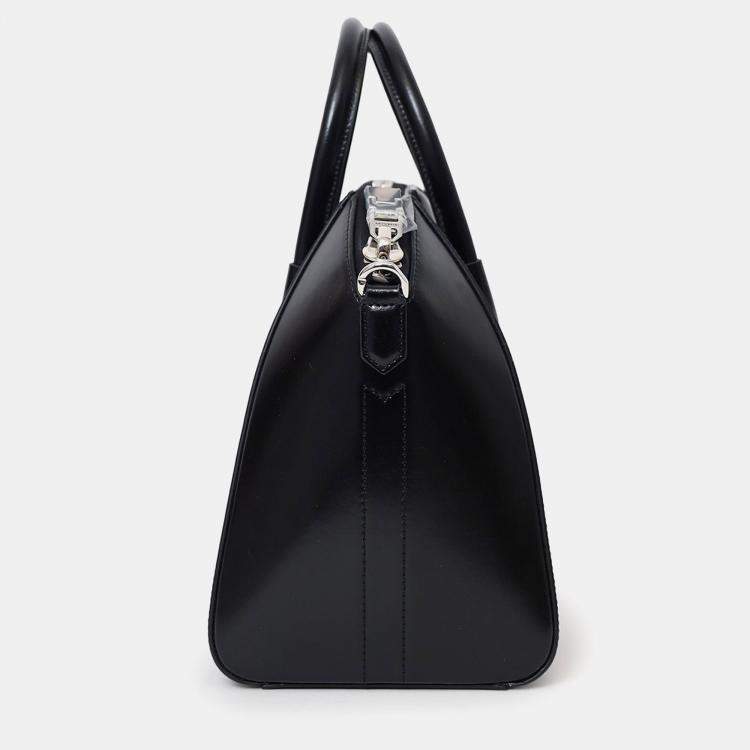 Pre Owned Givenchy Black Leather Small Antigona Top Handle With Strap