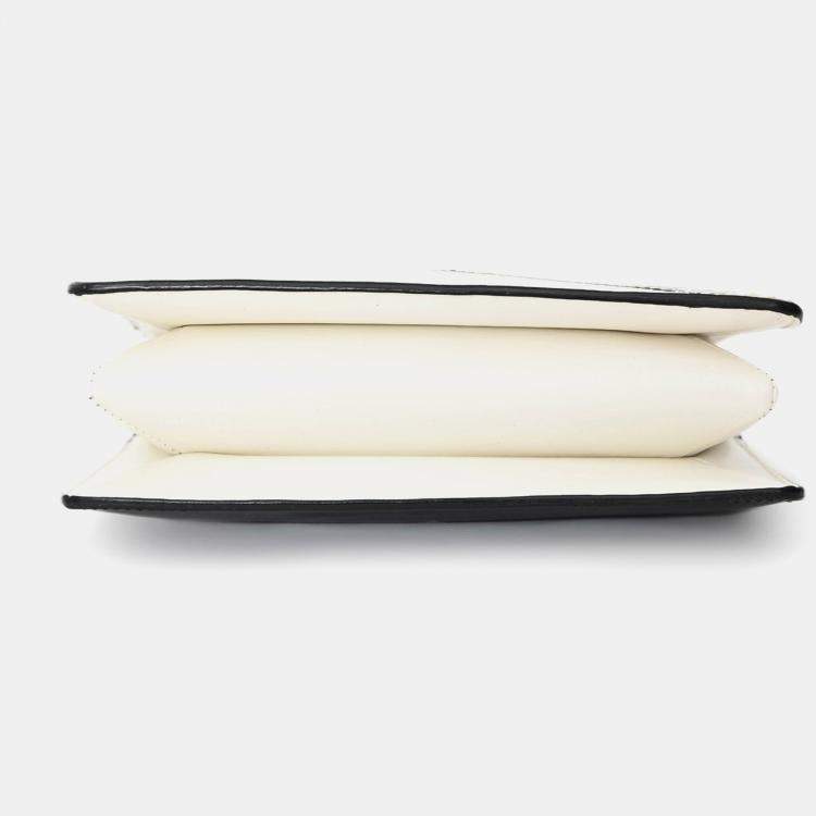 Pre Owned Givenchy Black Patent/Snake Print Leather Cross 3 Bag with Strap