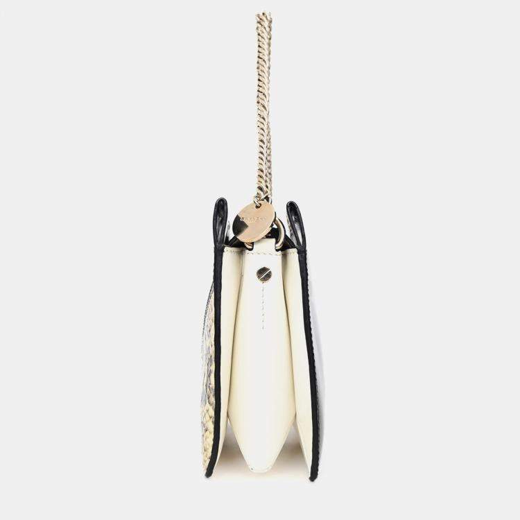 Pre Owned Givenchy Black Patent/Snake Print Leather Cross 3 Bag with Strap