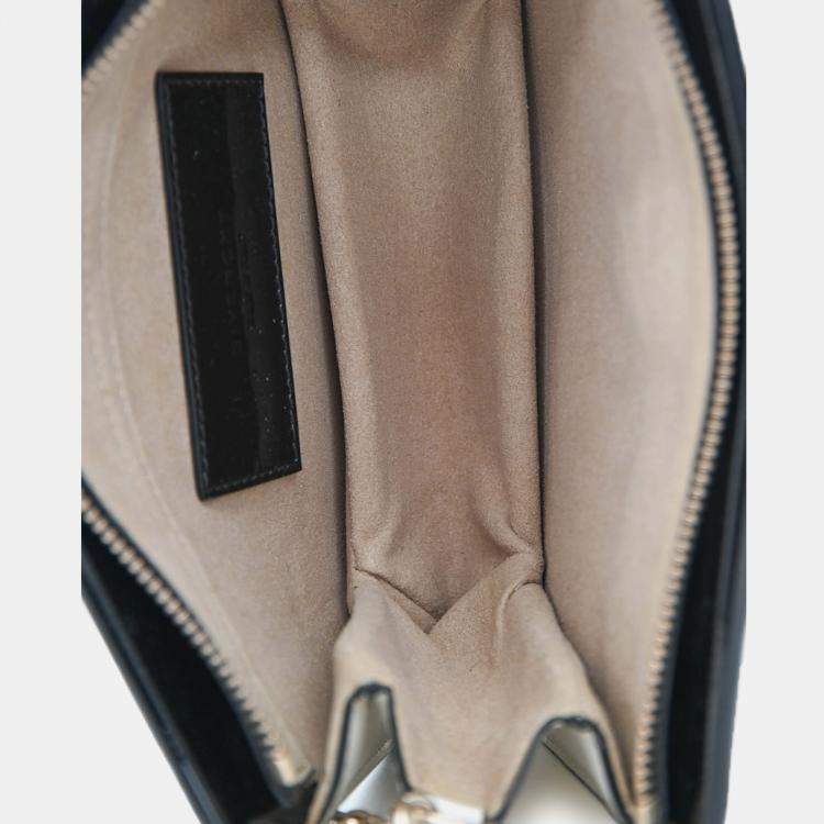 Pre Owned Givenchy Black Patent/Snake Print Leather Cross 3 Bag with Strap