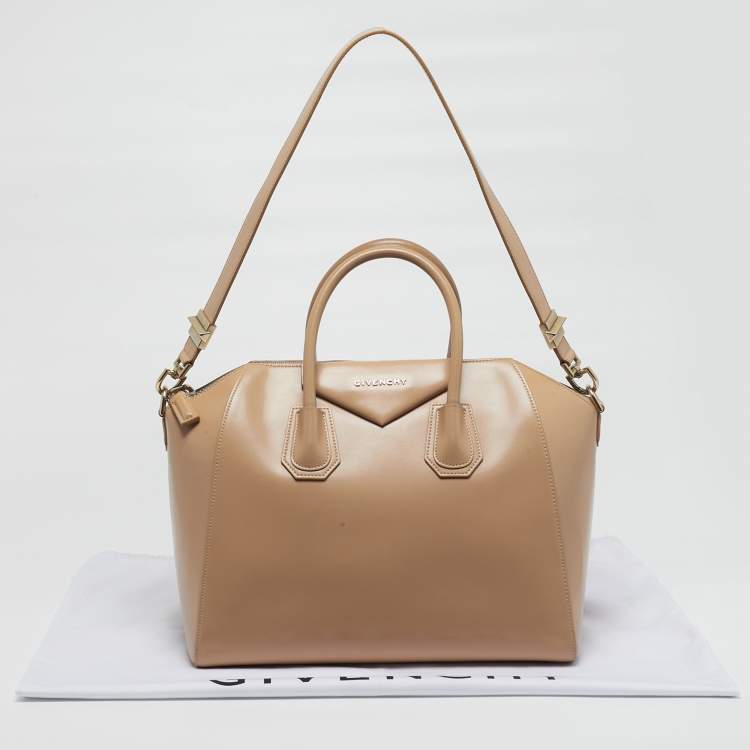 Pre Owned Givenchy Antigona Medium Beige Leather Satchel
