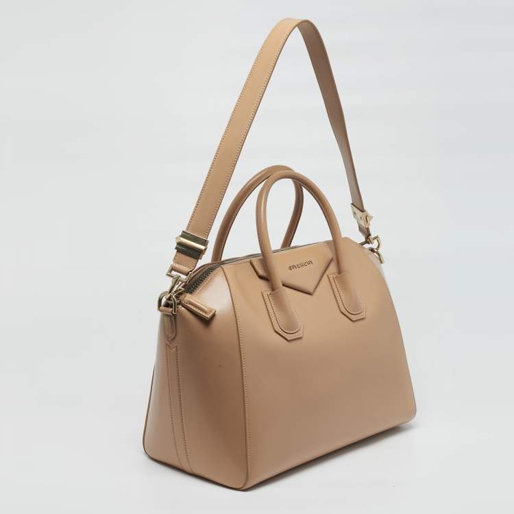 Pre Owned Givenchy Antigona Medium Beige Leather Satchel