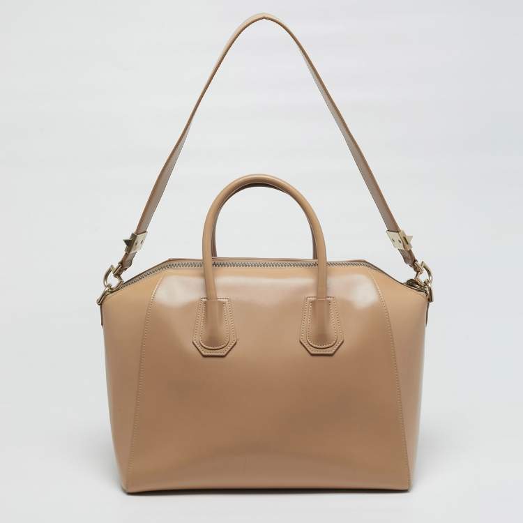 Pre Owned Givenchy Antigona Medium Beige Leather Satchel