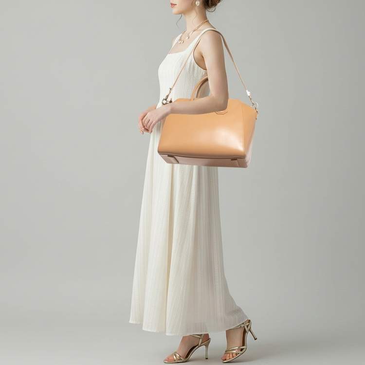 Pre Owned Givenchy Antigona Medium Beige Leather Satchel