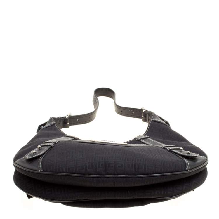 Pre Owned Givenchy Black Signature Canvas and Leather Hobo 