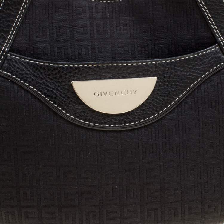 Pre Owned Givenchy Black Signature Canvas and Leather Hobo 