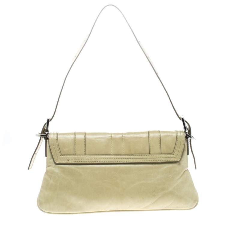Pre Owned Givenchy Light Green Leather Shoulder Bag